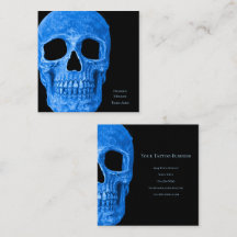 Skullhuvud Gothic Neon Blue Black Tatto Shop
