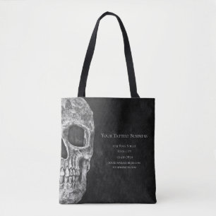 Skullhuvud, gotin Black and White Tatto Shop Tygkasse