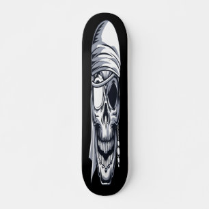 Skullhuvud i Pirat Mini Skateboard Bräda 18,5 Cm
