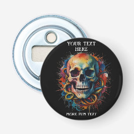 Skullhuvud med Stänk med flera färgader Flasköppnare