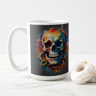 Skullhuvud med Stänk med flera färgader Kaffemugg