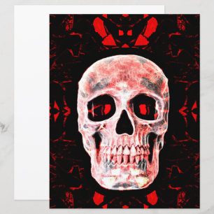 Skullhuvud, pop Art Gothic Black Red Modern
