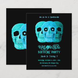 Skullig budget för Gothic Blue Teal Halloween