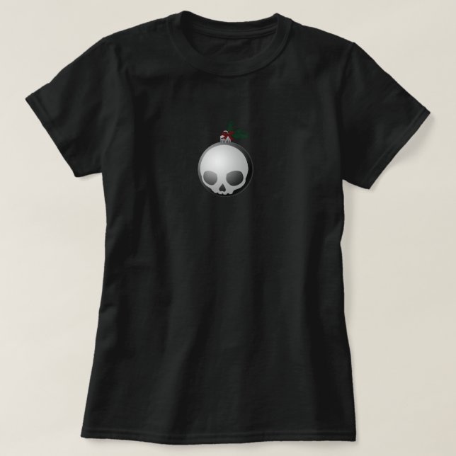 Skullig julprydnadsgrafik t shirt (Design framsida)