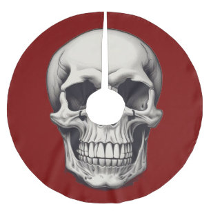 Skullillustration Julgransmatta Borstad Polyester
