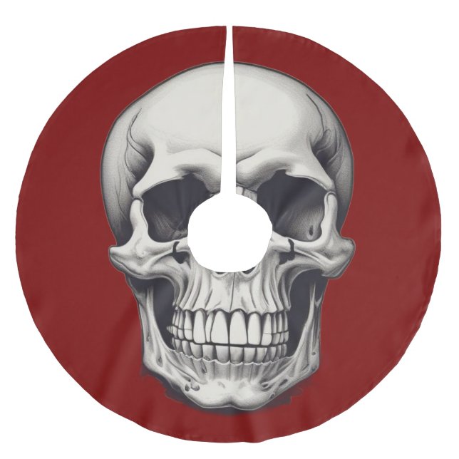Skullillustration Julgransmatta Borstad Polyester (Framsidan)