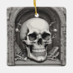 Skullillustration Julgransprydnad Keramik<br><div class="desc">Fantasy Sten Punk Heavy Metall Art - Blue Skull Skeleton - Digital Fantasy Art</div>
