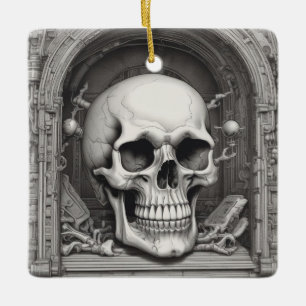 Skullillustration Julgransprydnad Keramik