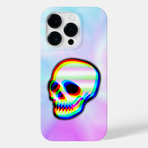Skullillustration neon stil på pastellbakgrund
