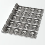 Skullillustration Presentpapper<br><div class="desc">Fantasy Sten Punk Heavy Metall Art - Blue Skull Skeleton - Digital Fantasy Art</div>