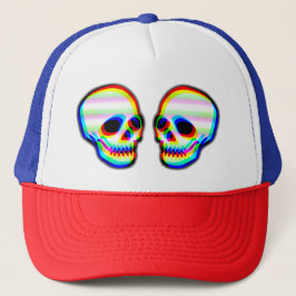 Skullillustration trendig neon stil keps