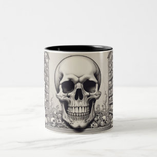 Skullillustration Två-Tonad Mugg