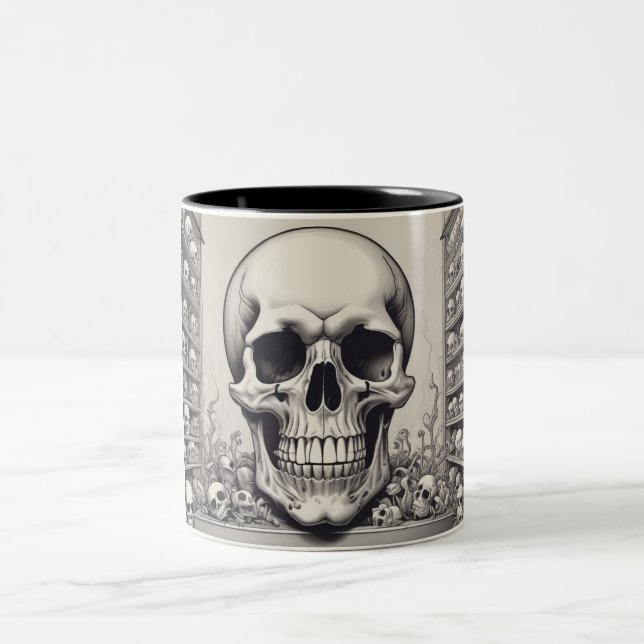Skullillustration Två-Tonad Mugg (Center)