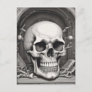 Skullillustration Vykort