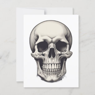 Skullillustration Vykort