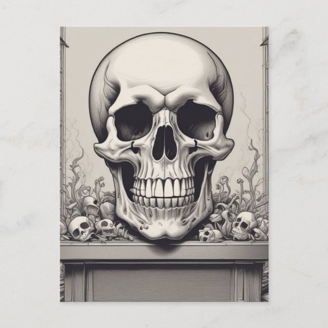 Skullillustration Vykort (Framsida)