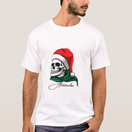 Skulljultekonst - Santa Hat & Grönt Scarf | T Shirt