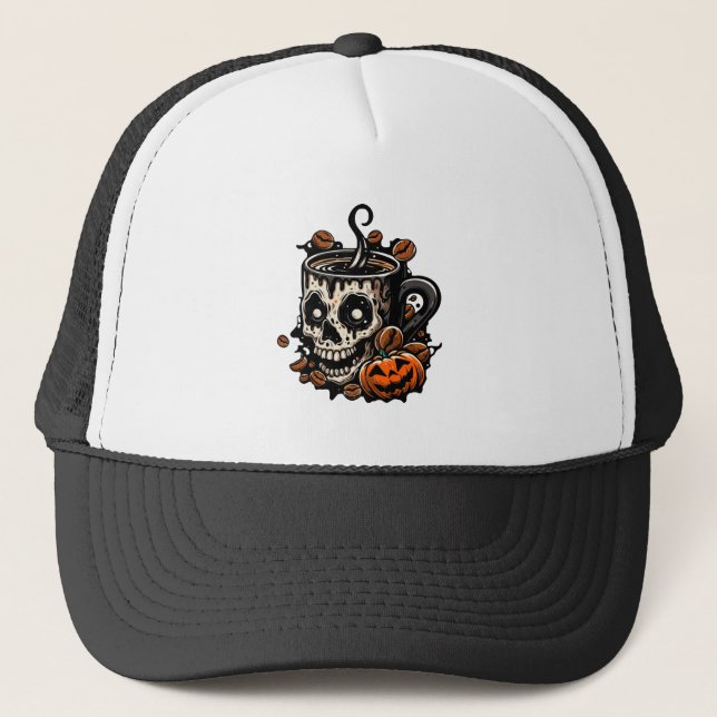 Skullkaffe Mugg Halloween Keps (Framsida)