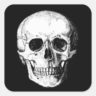 Skullklistermärken Fyrkantigt Klistermärke