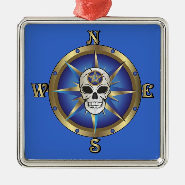 Skullkompass Julgransprydnad Metall (Framsidan)