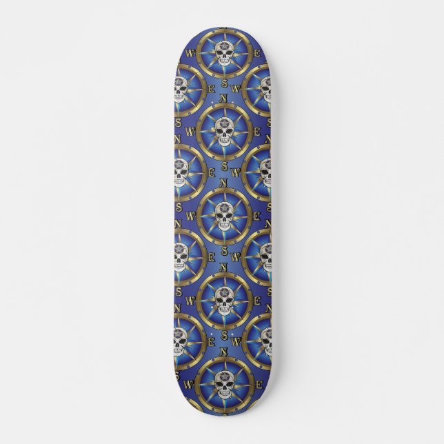 Skullkompass Skateboard Bräda 20 Cm (Framsida)