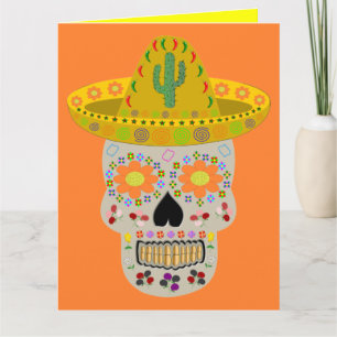 Skullkort för mexikanska Day of the dead Anpassnin Kort