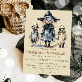 Skullkostnader för Vuxen & Cocktail Halloween fest Inbjudningar