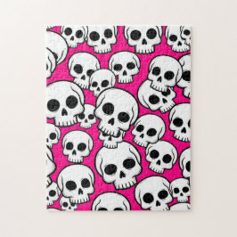 Skullmönster i rosa pussel
