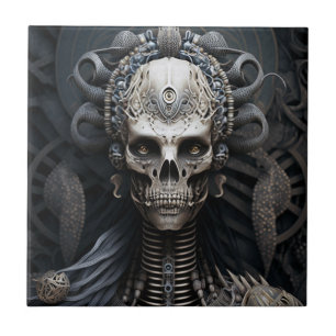 Skullmonster Skeleton Horror Magnet Ceramic Tile Kakelplatta