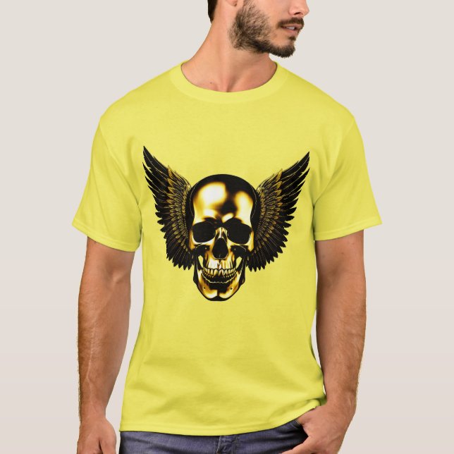 Skullmotif i en enfärgad palett t shirt (Framsida)