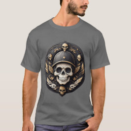 Skullmotif i en enfärgad palett t shirt