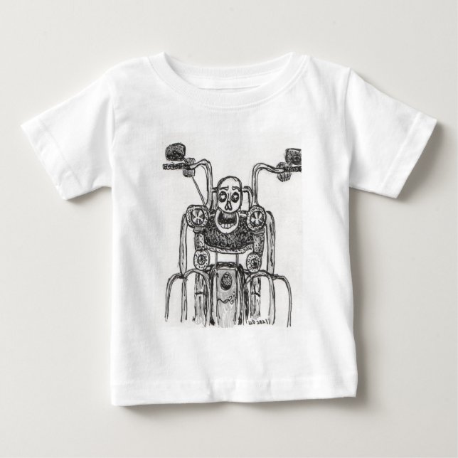 Skullmotorcykel T Shirt (Framsida)