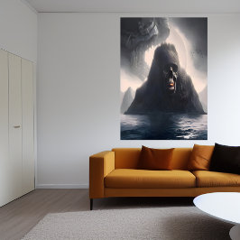 Skullö i havet | AI Art Poster
