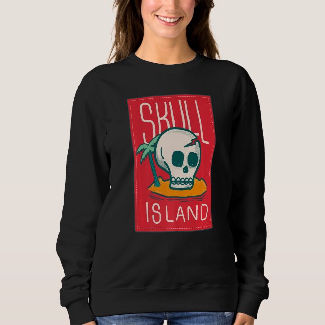 Skullön Hawaii Beach Handflatan Träd Tropical Summ T Shirt (Framsida)