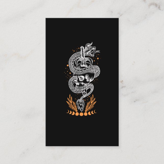 Skullord för ögonblicksbild av måne-faser visitkort (Framsida)