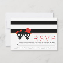 Skullpar, rand Red Halloween bröllop OSA