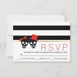 Skullpar, rand Red Halloween bröllop OSA