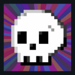 Skullpixelbild 8-bitars psykodelisk lila Poster<br><div class="desc">8-bitars psykedelisk lila Poster inspirerad av Irezumi-tatuering,  manga,  popkonst och en aning italiensk smak</div>