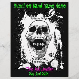Skullplatthändelse eller bandutfällare reklamblad