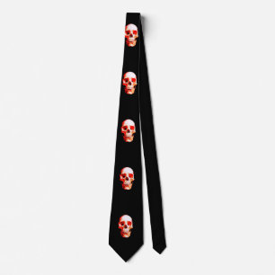 Skullröd och svart teckning slips