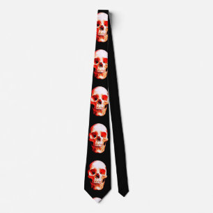 Skullröd och svart teckning slips