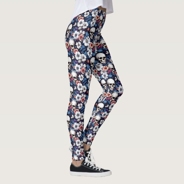 Skulls Among the Flowers Leggings (Höger)