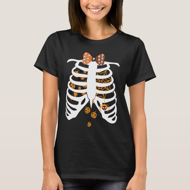 Skulls Bow Tie Skeleton Xray Rib Cage  Kids Adults T Shirt (Framsida)