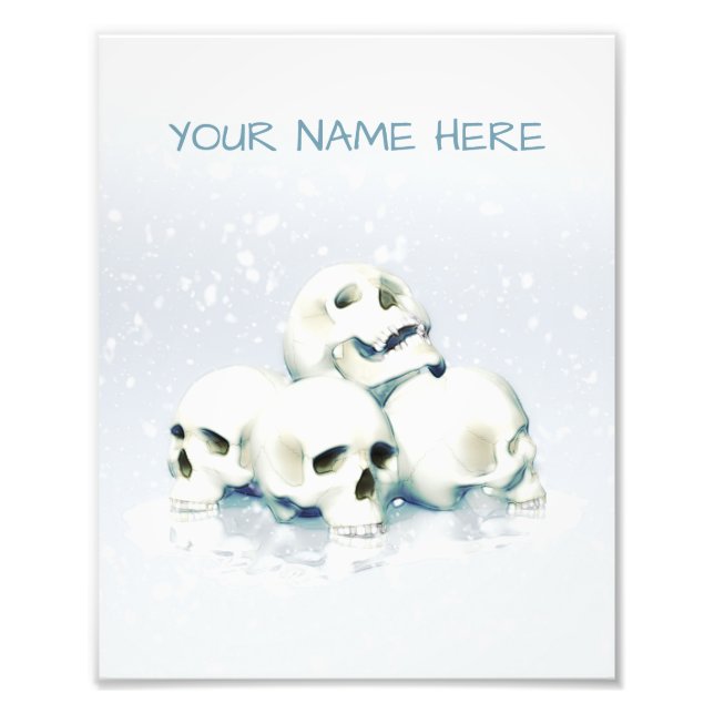 Skulls in the snow. Personalized Fototryck (Framsidan)