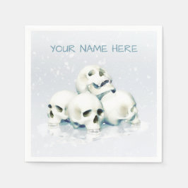 Skulls in the snow. Personalized Pappersservett