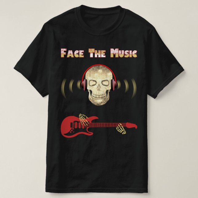Skullserie: Ansikte Music T-Shirt (Design framsida)