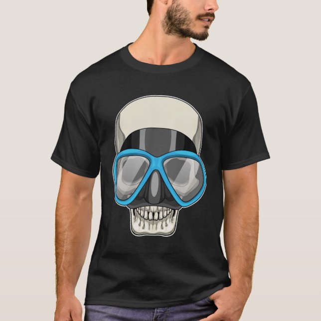 Skullsimmande svin Swimming goggel T Shirt (Framsida)