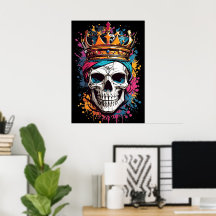 Skullskal i Kung Poster väggdekor