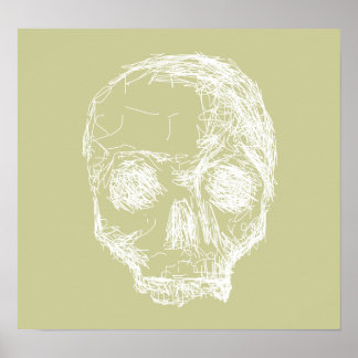 Skullskiss. Vitt. Poster