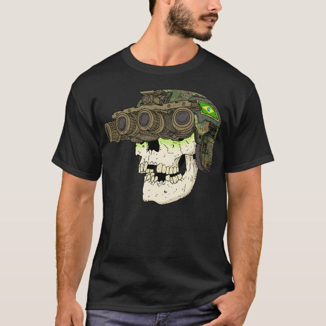 Skullsoldat med nattvision. Brasilien. T Shirt (Framsida)